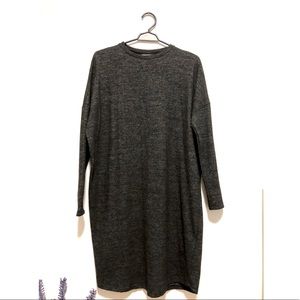 Dark Grey Sweater Dress with long sleeves